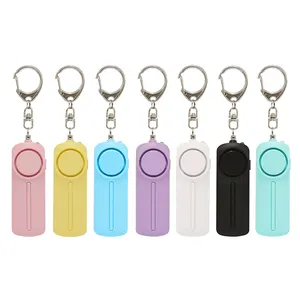 LED Personal Alarm Safe Sound Attack Siren Song 130db Wholesale Pink Blue Keychain Safety Alarm For Lady