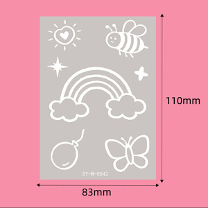 Juego de pegatinas de tatuajes temporales, 83x110mm, arcoíris, abeja, mariposa, fiesta, arte corporal para niños, DY-W-0042 - Product Image 1