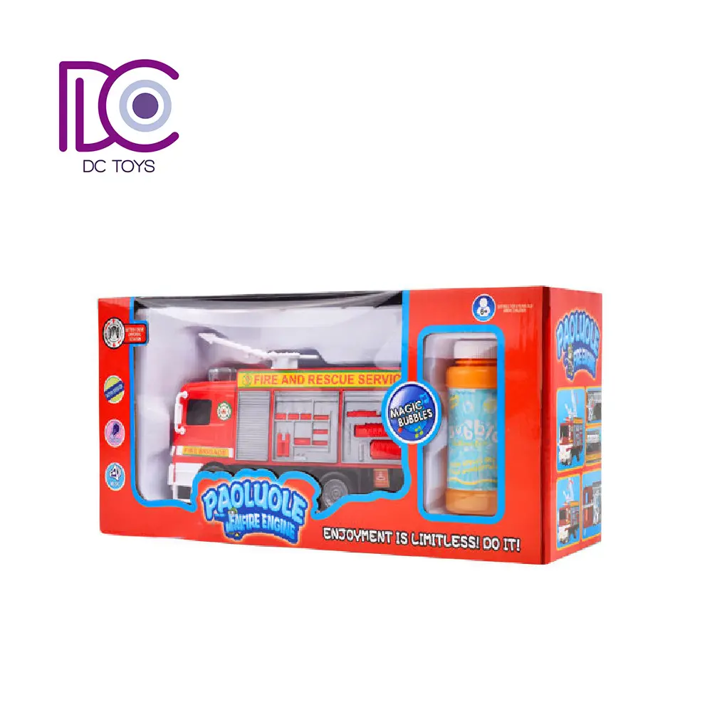 Amazon Hot Seller giocattoli elettrici Bubble Fire Fighting Truck Bubble Car Toys Fire Engine Cartoon Toy Car con luce musicale