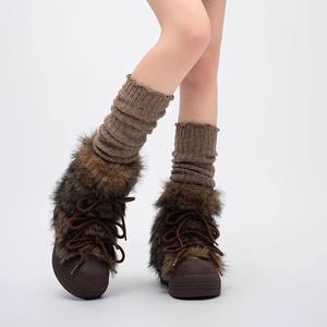 Sepatu Bot Salju Nubuck Bersol Tebal Setengah Betis WITHCOCO untuk Wanita, Ringan, Hangat, Tahan Lama, Berbulu Buatan untuk Musim Dingin - Product Image 4