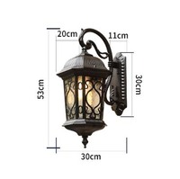 Lanterne murale extérieure moderne en aluminium moulé sous pression, style antique, étanche IP65, lumière LED fantaisie 2700K blanc chaud