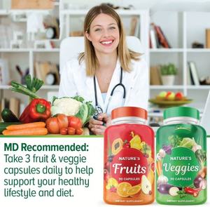 Complément alimentaire en capsules de fibres alimentaires pour adultes, fruits et légumes, non destiné aux femmes enceintes - Product Image 2