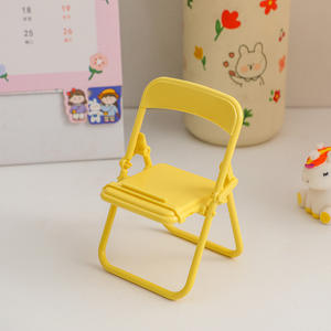 Creative Macaron Color Mini Folding Chair Portable Lazy Stand ABS Plastic Desk <b>Phone</b> Adjustable Flexible Bracket <b>Phone</b> Holder - Product Image 5