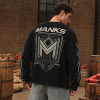 T-shirts pour hommes de haute qualité, imprimés sur mesure, coupe ample, manches longues, style streetwear, fabricant OEM en gros