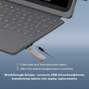 Oem USB-C bàn phím với Trackpad/điện thoại jack cho iPad 10.9 ''ipad 10th/11' 'ipad 11th giáo dục kinh doanh Đức Anh bố trí grey - Product Image 3