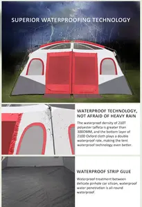 12 אדם אוטומטי קמפינג אוהל נייד עמיד למים תרמילאים אוהל כפול דלתות וחלון כפול עבור חיצוני ציוד