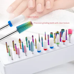 30pcs Nail <b>Drill</b> <b>Bits</b> Ceramic Diamond Cuticle Efile Tungsten Carbide Milling Cutter for Manicure Remover Acrylic Gel Nail Tools - Product Image 4