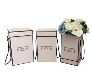 Caixa de presente de flores quadrada portátil, embalagem para decoração