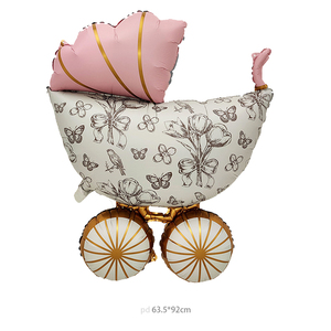 Palloncino in Mylar Vintage a Forma di Carrozzina Floreale '<span class=keywords><strong>Oh</strong></span> <span class=keywords><strong>Baby</strong></span>' per Decorazioni <span class=keywords><strong>Baby</strong></span> Shower e Feste di Rivelazione del Sesso - Product Image 2
