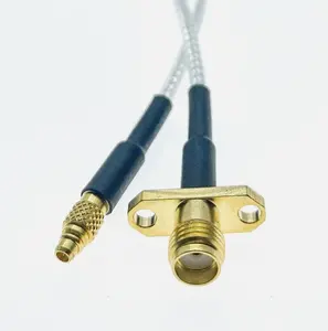 MMCX公插头到形状记忆合金母法兰面板安装RG316连接器电缆射频尾纤