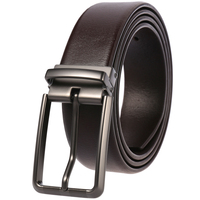 LY35-5204-4 Vente en gros et personnalisation Ceinture décontractée en cuir perforée à boucle ardillon, style courroie de convoyeur, Prix