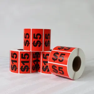 Custom Printed Promotion Price Label Supermarket Price Sticker Printing Shop On Sale Price Tag