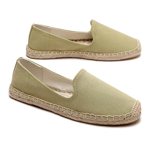 <span class=keywords><strong>Espadrilles</strong></span> en toile vert sauge pour femmes, à bout fermé, classiques, à enfiler, semelle tressée, pour l'été, décontractées, pour l'extérieur - Product Image 4