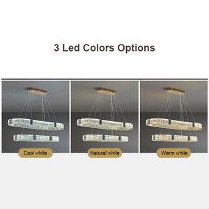Home Decoration Round 2-Rings Modern <b>Ceiling</b> <b>Crystal</b> Lamp for Restaurant Kitchen Island <b>LED</b> Luxury Chandelier Pendant <b>Light</b> Fixt - Product Image 5