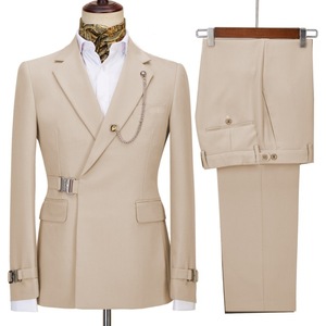 Erkek çift göğüslü ince düğün ziyafet takım iki parçalı pantolon rahat tarzı <span class=keywords><strong>Best</strong></span> Man damat elbise artı boyutu - Product Image 3