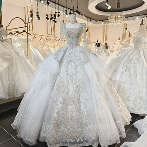 Vestido de Novia de Lujo con Cuentas de Cristal, Cola Larga, Estilo Sirena/Trompeta, Espalda Descubierta, Escote en V, LSML004 para - Product Image 6