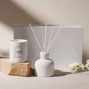 AIKUN Home Decor Glass Jar Soy Wax Handmade Aromatherapy Candle Luxury Camellia Flower <b>Scented</b> Wedding Gift Diwali Father's Day - Product Image 1