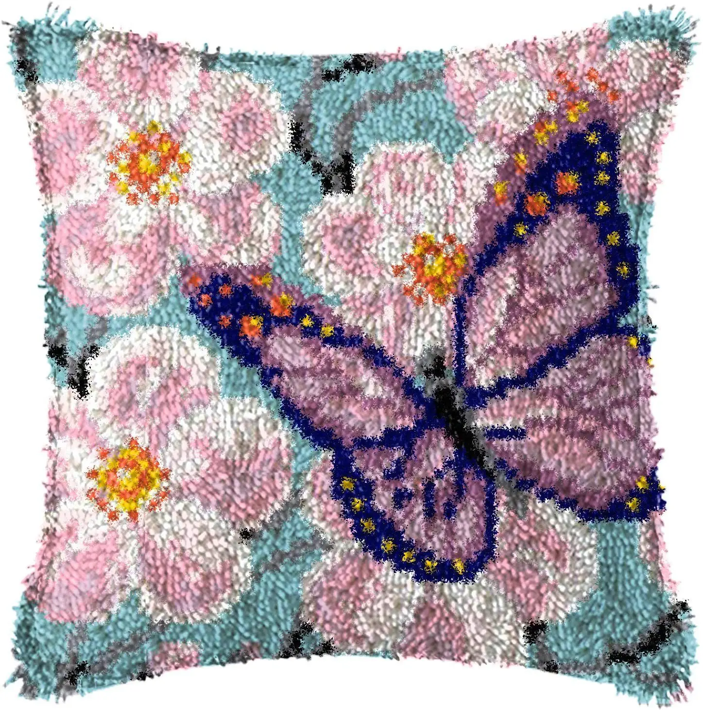 Wholesale animal pillowcase latch hook kits new cross stitch embroidery diy cartoon latch hook pillow kits for beginners