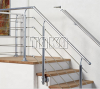 TAKA Garde-corps d'escalier moderne en acier inoxydable pour bricolage Balustres en métal Système de balustrade Main courante en verre Application de balcon