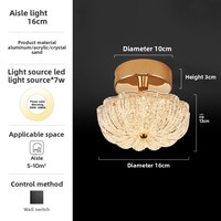 Plafonnier LED Minimaliste de Luxe Léger pour Couloir, Lampe de Hall Postmoderne, Lampe de Vestiaire, Lampe d'Entrée en Acier Inoxydable en Forme de Fleur de Citrouille