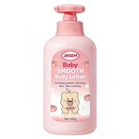 Lotion corporelle apaisante pour bébé, marque personnalisée OEM ODM, 200g, huile de jojoba, pêche, herbes biologiques, hydratante, nourrissante, parfumée, pour tous types de peau