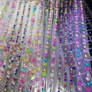 Vòng Cổ Vòng tay hỗn hợp loại Tatoo Sticker âm nhạc lễ hội Phụ kiện Đá Sticker trang điểm Sticker Rhinestone mặt đồ trang sức phần