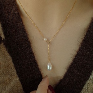 Collar de Perlas en Forma de Gota con Diseño en Y para Mujer, Estilo Lujoso de Instagram, Cadena para Clavícula con Diseño Exclusivo, 2021 - Product Image 1