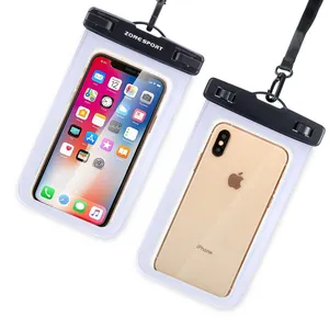 プラスチックPVC携帯電話防水ブラックベージュケースApple iPhone用ロゴ付き