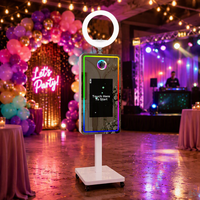 Photomaton portable pour mariage et fête 2026, logiciel gratuit, levage automatique, écran tactile 21,5 pouces, miroir magique, machine photomaton