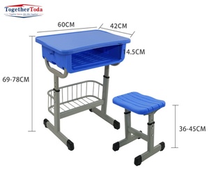 Escritorios y Sillas de Plástico ABS Reforzado para Escuelas Primarias y Secundarias, para el Aprendizaje y Entrenamiento de Estudiantes de Clases de Tutoría - Product Image 2