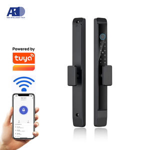 लकड़ी पीतल के दरवाजे कार्ड कुंजी बायोमेट्रिक फिंगरप्रिंट स्लाइडिंग दरवाजा हैंडल लॉक ट्यूया ऐप वाईफाई कोड एक्सेस एल्यूमीनियम मिश्र धातु - Product Image 1