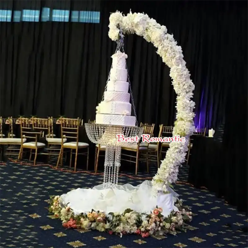 Düğün pastası için toptan masa centerpiece kristal düğün pastası stantları düğün parti için çiçek stantları