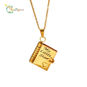 Collier en acier inoxydable gravable avec symbole du Bouddhisme, plaqué or, chaîne de clavicule, cadeau de Saint-Valentin pour elle - Product Image 1