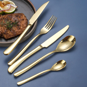 Sang trọng thép không gỉ thiết lập dao kéo khách sạn nhà hàng ensembles de vaisselle En gros Lave Luxe - Product Image 3