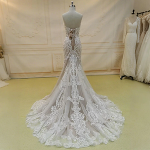 فساتين زفاف بدون حمالات بظهر دانتيل مثير فساتين سهرة وفساتين زفاف فاخرة للعروس Lszt14 - Product Image 6