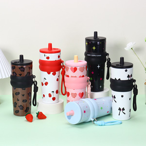 Stainless Steel Tumbler 24oz <b>Insulated</b> <b>Mug</b> For Women Travel Coffee Cup With Lid And Straw - Product Image 1