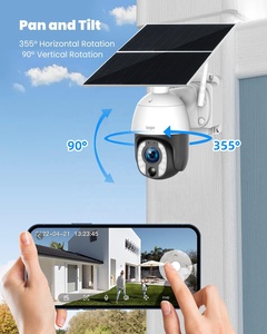 4MP กล้องรักษาความปลอดภัยพลังงานแสงอาทิตย์ Wi-Fi ความละเอียดสูง2K PTZ มองเห็นกลางคืนกล้อง IP ไร้สายกลางแจ้ง4G กล้องสองทางเสียงพลังงานแสงอาทิตย์ - Product Image 3