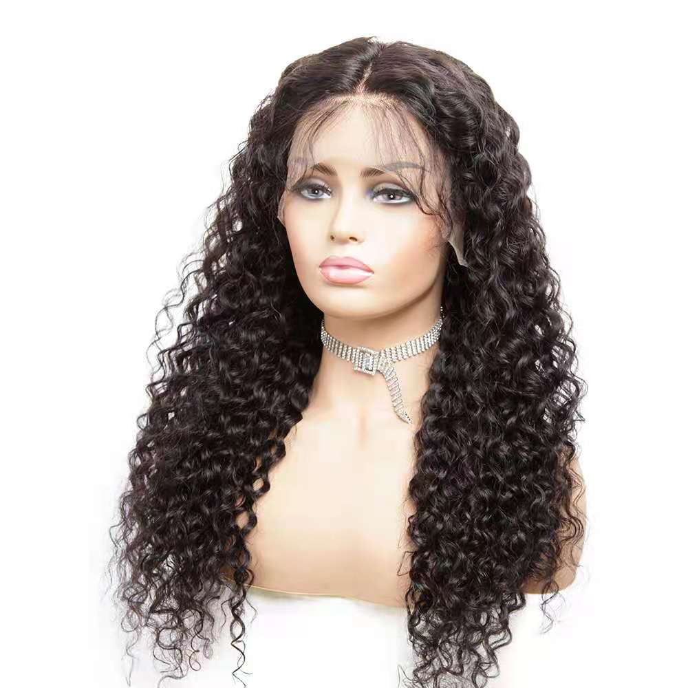 Full free sample hair bundles lace glueless human hair wig deep wave wigs real human hair