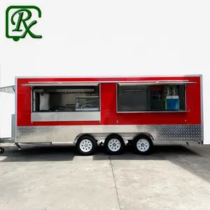Enclosed Burger Food Trailer Cooking Equipment Mobile Restaurant Mobile Food Truck with Engine Car Snack Restaurant Food Factory