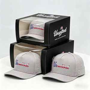 Nouvelle Casquette de Baseball Formelle de Golf pour Papa en Polyester Imperméable à 5 Panneaux avec Logo Personnalisé en Caoutchouc PVC Découpé au Laser et Perforé - Product Image 3