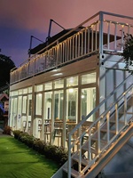Casa Contenedor Prefabricada de Lujo, Tipo Flat Pack, con Pared de Vidrio, para Uso en Oficinas y Hoteles, Vivienda Moderna y Ecológica