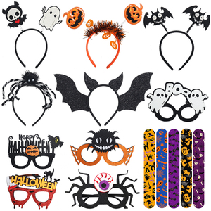 Pafu 15 Pezzi Accessori <span class=keywords><strong>per</strong></span> Photo Booth <span class=keywords><strong>di</strong></span> Halloween, Forniture <span class=keywords><strong>per</strong></span> Feste, Fasce <span class=keywords><strong>per</strong></span> Capelli, Occhiali Divertenti, Braccialetti a Scatto, Articoli <span class=keywords><strong>per</strong></span> Feste Trick or Treat - Product Image 1