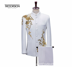 Giacca da studente New Republic China per giovani uomini <span class=keywords><strong>abito</strong></span> nero stile cinese Costume coro nero tunica giacca pettinata - Product Image 3