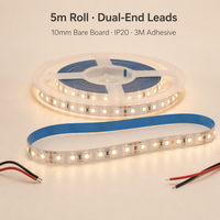 Strip LED 15mm 24V 2835 240 LED/m 80 Resistor 3000K Ra80 2500lm/m Papan Kosong dengan Kabel Ujung Kontrol Jarak Jauh Dapat Diredupkan