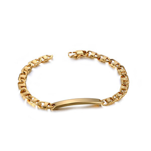 Pulsera Minimalista de Acero Inoxidable, Color Dorado, Diseño de Eslabones Elípticos, Joyería de Moda para Mujer, Regalo - Product Image 1