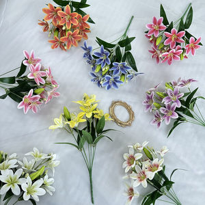 Usine de fleurs artificielles Meiyu Craft, bouquet de lys en soie à 8 têtes, décorations pour mariage et maison - Product Image 4