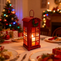 Bougeoir en fer moderne fait à la main, lanterne suspendue pour l'intérieur et l'extérieur, support de jardin, pièce maîtresse de décoration de la maison de Noël