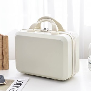 <b>Mini</b> Cosmetic Case 14-Inch ABS Zipper Portable Travel <b>Storage</b> <b>Box</b> Solid Color Business Travel Use - Product Image 1
