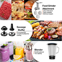 Multifonction Home Kitchen Oem Impastatrice Bol mélangeur en acier inoxydable de 5L sur pied Mélangeur avec hachoir à viande de 1,5 L