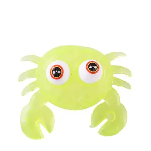 Wholesale Novelty Colorful Squeeze Water Beads Big Eyes Crab Toy TPR Soft Squeeze Stress Relief Toys